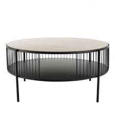 Un salon sans table basse est un salon quasiment vide ! Table Basse Ronde Design Dot 80cm Naturel Noir