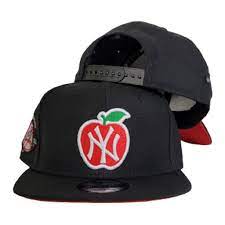 Black New York Yankees 100th Anniversary Big Apple Red Bottom New Era Exclusive Fitted Inc