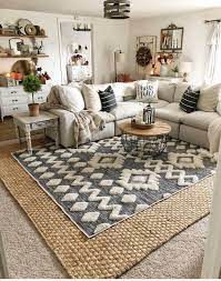Doran Basketweave Jute Rug Layered Rugs Living Room Rugs In Living Room Boho Living Room