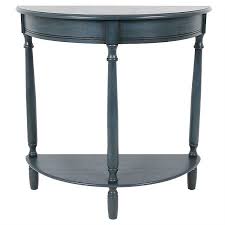 Elegant half round hall console side display table metal base inset glass top. Antique Navy Half Round Console Table Kirklands