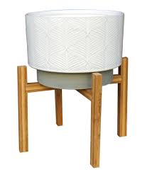 Better Homes Gardens 11in Kennewick Ceramic Planter With Stand Ivory Walmart Com Walmart Com For example, there are a number of beautiful wood planter boxes sold online.