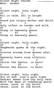 Song Lyrics With Guitar Chords For Silent Night Piano Songs Chords Ukulele Chords Songs Ukelele Chords Songs