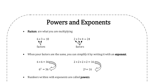 Powers And Exponents Notes Pdf Writing Numbers Notes Pdf