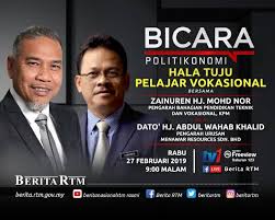 Bahagian pendidikan dan latihan vokasional telah menyediakan aplikasi khas dalam talian sebagai pemudah cara permohonan kemasukan ke kolej vokasional dan sekolah menengah teknik. Saluran Tv1 Ø¹Ù„Ù‰ ØªÙˆÙŠØªØ± Saksikan Perbincangan Tentang Hala Tuju Pelajar Vokasional Bersama Zainuren Hj Mohd Nor Pengarah Bahagian Pendidikan Teknik Dan Vokasional Kpm Dan Dato Hj Abdul Wahab Khalid Pengarah Urusan Menawar Resources