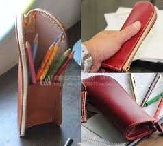 d 001 diy手工皮艺皮革 便携笔筒式笔袋 纸样紙樣纸格图紙 leather pencil case leather gifts leather pouch