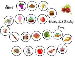 Healthy And Unhealthy Food Game Board Healthy And Unhealthy Food Game Food Unhealthy Food