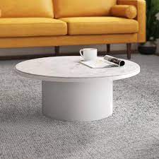 Inspired by a vintage italian find, its luxurious bright white marble top sits stop a monumental white base. Plateau Pedestal Coffee Table Reviews Allmodern
