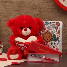 This february 14th, valentine's day, express your true emotion of love and affection. Tied Ribbons Valentine Day Gift For Girls Girlfriend Wife Romantic Gift Combo Teddy Valentine Special Pen With Box And Note Book Assorted Gift Box Price In India Buy Tied Ribbons