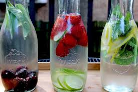 Refreshing Flavored Waters Flavored Water Water Recipes Cucumber Detox Water