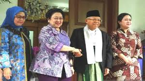 She was the country's first female president, the first muslim female head of a modern national state and the first indonesian leader born after independence. Ma Ruf Amin Temui Megawati Soekarnoputri Kabar24 Bisnis Com