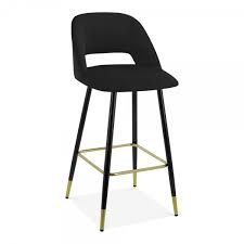 The comfortable and functional design of this bar. Black Velvet Beaufort Bar Stool 75cm Modern Kitchen Stools