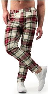 Black And Yellow Plaid Pants Mens Mens Plaid Pants In Red Be The Classic Gentleman In These Slim Fit Plaid Pants For Men Sold On Diff Mens Plaid Pants Mens Fashion Casual Stylish Mens Outfits