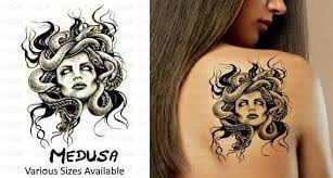 Medusa Temporary Tattoo Etsy In 2021 Greek Tattoos Stone Tattoo Tattoos