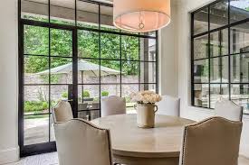 Only available with brass nailheads. Camelback Nailhead Dining Chairs Transitional Dining Room