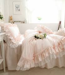 Amazon Com Lotus Karen Alina Light Pink Bedding Set Shabby Chic White Petticoat Eyelet Ruffles 100 Cotton 4 Piece Queen Size Girls Bedding 1duvet Cover 1bedskirt 2pillowcases Kitchen Dining