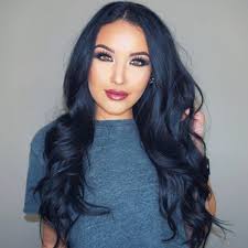 Young beautiful lady in elegant dress. Picture Of Deep Blue Black Hair Is A Cool Dark Option For Daring Ladies Very Trendy And Hot