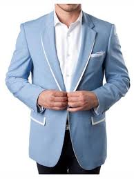 Browse discounted men's suit brands, styles & selection. Sky Blue Single Breasted 1 Button Slim Fit Summer Blazer