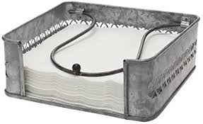 Check spelling or type a new query. Stonebriar Rustic Silver Galvanized Metal Table Top Napkin Holder Decorative Napkin Tray For Dining Table And Kitchen Unique Tissue Dispenser For Bathroom Horizontal Display Buy Online At Best Price In Uae