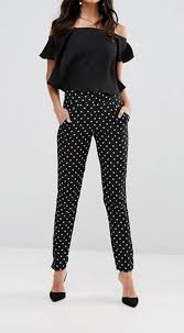 Black And White Polka Dot Top Outfit These Are Such Adorable Polka Dot Pants Perfect For The Working Mom And Power Dresse Polka Dots Leggings Outfit Polka Dot Pants Outfit Polka Dot Tights Outfit