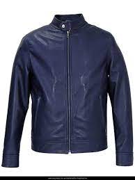 Ionic Navy Blue Biker Leather Jacket Leather Jacket Blue Leather Jacket Jackets