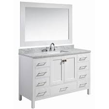 Rustic vanity design with shelves. Design Element Dec082d W London 54 Inch Single Sink Vanity In White