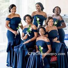 New Navy Blue Bridesmaid Dresses For Black Girls African Wedding Party Dress Navy Blue Bridesmaid Dresses Blue Bridesmaid Dresses Blue Wedding Dresses