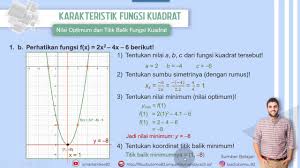 1 fungsi non linier diskripsi materi: Nilai Optimum Fungsi Kuadrat Tm 6 Youtube