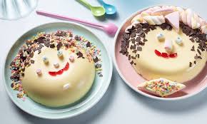 Pudding Gesicht Rezept Einfacher Nachtisch Lebensmittel Essen Dessert Schokolade