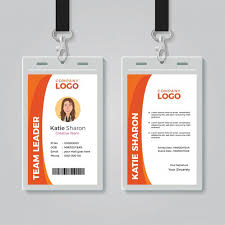With all the advancements in technology today, id cards have now become more improved in a way that companies can protect their safety and security, build solid relationships with the people they deal with on a daily. Orange And White Corporate Id Card Template Id Card Template Corporate Id Company Id