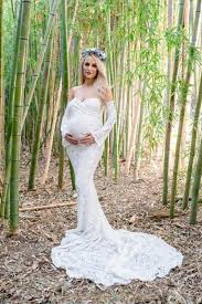Mermaid Strapless Sweetheart Long Sleeve Court Train Lace Illusion Maternity Wedding Dress Pregnant Wedding Dress Pregnant Wedding Maternity Bridal Dress