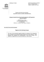 Reports Of The Working Groups Unesco Digital Library