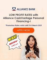 Profit rate from 4.88% p.a. Alliance Bank Personal Loan Swasta