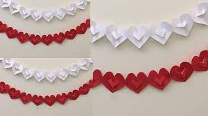 Paper Heart Garland Diy Party Decoration Ideas Wedding Anniversary Decoration At Home Diy Valentine S Day Decorations Valentine S Day Diy Paper Heart Garland