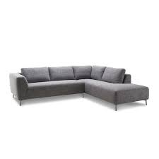 Light gray couch with chaise. Design Right Corner Sofa 5 Places Justine Chaise In Light Gray Heather Fabric