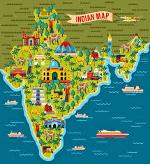 Indien karte merkmale und beschreibungen. India Karte Der Wichtigsten Sehenswurdigkeiten Orangesmile Com