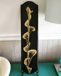 Abstract Black And Gold Acrylic Painting Pin On String Pull