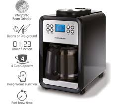 Average rating:4out of5stars, based on1reviews1ratings. Buy Morphy Richards 4 Cup Grind And Brew 162101 Bean To Cup Coffee Machine Brushed Steel Free Delivery Currys