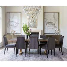Oliver Side Chair Valhalla Pewter Brass Nailheads Dining Room Design Dining Room Table Decor Modern Dining Room