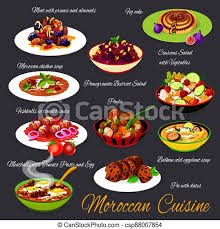 Although very small, the restaurant is doing good business and off to a nice start. Moroccan Cuisine Food Morocco Arabic Meals Menu Vector Authentic Restaurant Dishes Moroccan Cuisine Traditional Couscous Canstock
