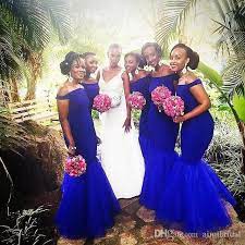 2018 Unique Custom Made Plus Size Mermaid Bridesmaid Dresses Royal Blue Maid Of Honor Dresses Long Off Shoulder Cheap Tulle Floor Length Fuschia Bridesmaid Dres Royal Blue Bridesmaids Mermaid Bridesmaid Dresses