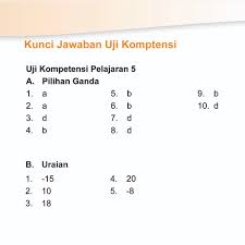 Baru Kunci Jawaban Uji Kompetensi Semester 1 Matematika Kelas 7