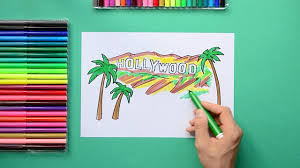 See hollywood sign drawings stock video clips. How To Draw The Hollywood Sign California Youtube