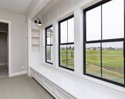 Accent Your Home With Marvin S Beautifully Dramatic Designer Black Painted Window Frames New Home Windows Windows And Doors Master Bedroom Windows