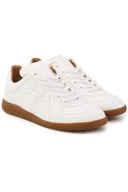 Shop online with secure payments. Maison Margiela Replica Leather Sneakers In White Modesens