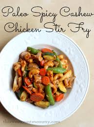 I only needed 2 large zucchini along with 4 chicken breasts. Paleo Spicy Cashew Chicken Stir Fry Recipe This West Coast Mommy
