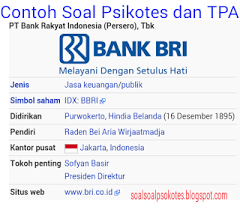 Maybe you would like to learn more about one of these? Contoh Soal Psikotes Bumn Tpa Bank Bri Jawabannya Gratis Pdf Download Simulasi Tpa