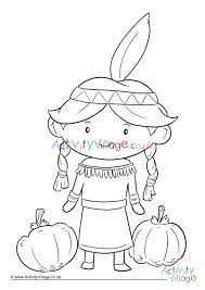 The nursery rhyme called 5 little pumpkins sitting on a gate is a classic halloween favorite! Thanksgiving Girl With Pumpkins Colouring Page