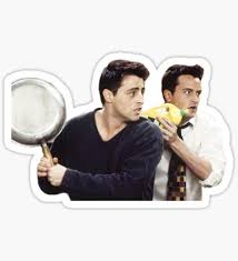 Since the very beginning of friends, joey and chandler proved they had the friendship of all friendships, even when chandler kissed kathy and when joey got inside the entertainment center. Chandler And Joey Stickers Cute Stickers Aesthetic Stickers Hydroflask Stickers