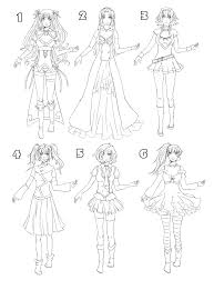 Outfit Set 8 With Models D By Kohane Chan Deviantart Com On Deviantart Anime Outfits Manga Drawing Books Manga Drawing
