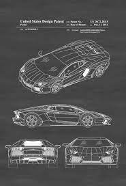 Lamborghini Patent Patent Print Wall Decor Automobile Decor Automobile Art Lamborghini Aventador Patent Lambor Car Art Lamborghini Lamborghini Aventador